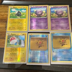 Group of hologram Pokémon cards
